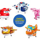 Super Wings 5' Transforming Toys 5-Pack, Supercharged Jett, Supercharged Paul, Supercharged Dizzy, Golden Boy & Sunny Airplane Toys Action Figures, Preschool Toy Plane For 3 4 5 Year Old Kids