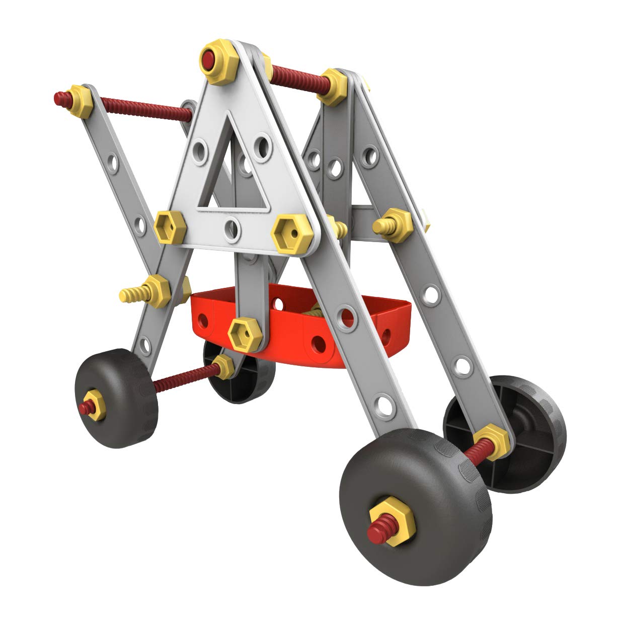 Miniland Educational Activity Mecaniko Builder Set, 191 Pieces, Red/Yellow/Charcoal, Model 32657, Plastic Construction Toys