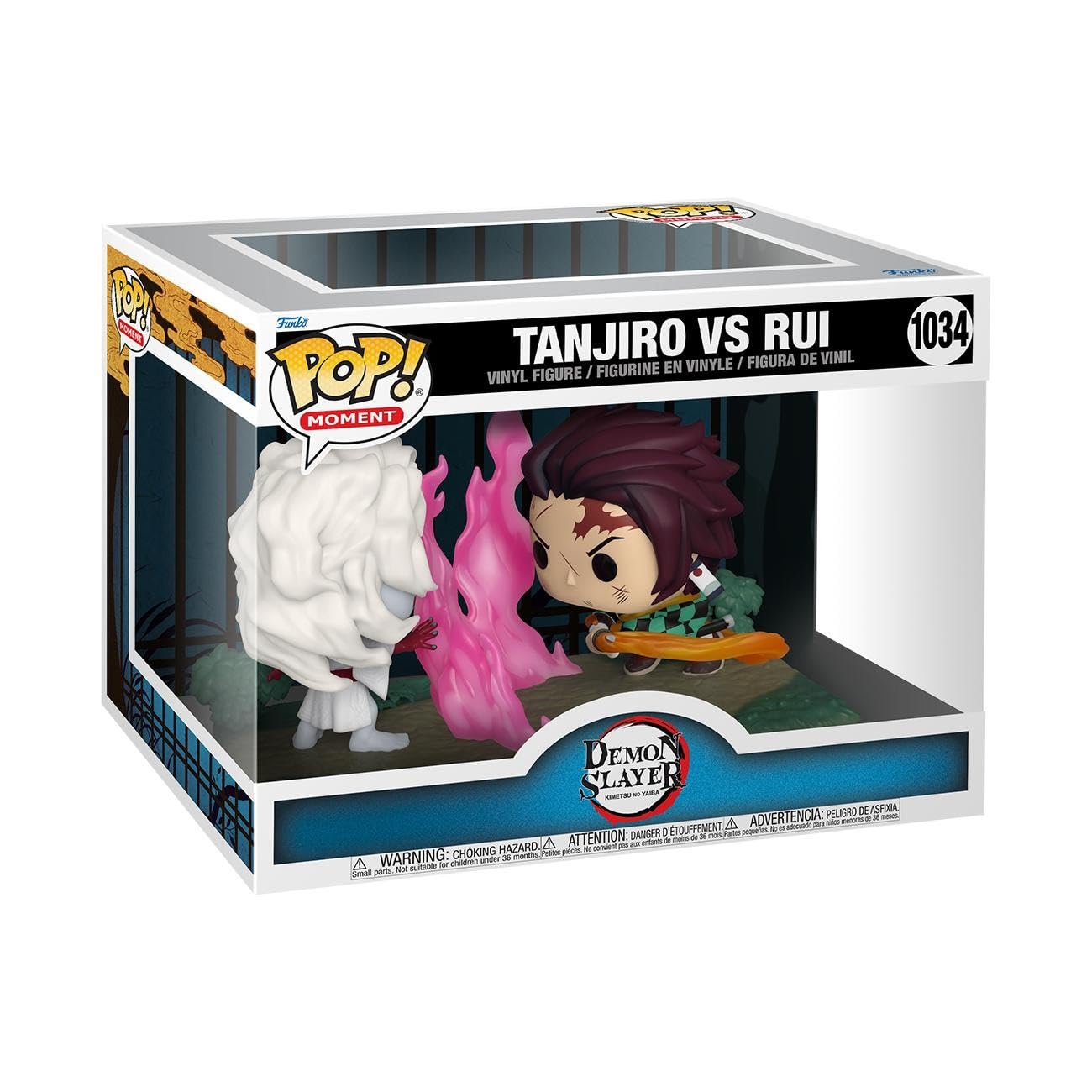 Funko Pop! Moment: Demon Slayer Tanjiro vs. Rui, Multicolor Vinyl Figure, Model 49009, Standard Size