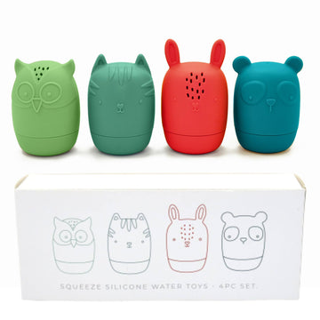 Mold Free Bath Toys - Silicone Bath Toys For Babies 6-12 Months - Non-Toxic Bathtub Toys For Toddlers 1-3 - Infant Bath Toys - 4