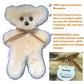 funlife 100% Australian Soft Lambskin Flat Teddy Bear for Baby Birthday Gift,Natural Snuggle Bear for Infant,Cream