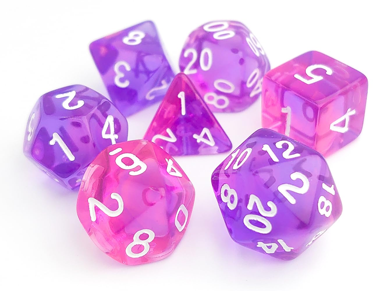 vvpesca Purple DND Dice Set, Pop Color D&D Stuff, - Polyhedral Dice Set for DND Accessories, Dungeons and Dragons, Role Playing