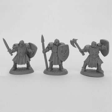 Reaper Miniatures: 44034 - Maggotcrown Men At Arms (3) Bones Black Unpainted Plastic