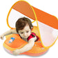 Myir Jun Baby Pool Float With Canopy, Inflatable Baby Pool Float Toddler Float Children Baby Float For Pool Baby Swim Trainer Toddler Swim Float (Orange, S,Float With Canopy)