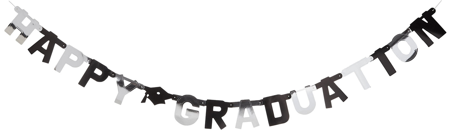 Amscan Happy Graduation Large Foil Letter Banner, 8 1/3 x 6 1/2, 1 Pc
