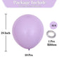 Kalor 18 Inch Pastel Purple Balloons, 10Pcs Thick Latex Round Helium Balloons For Birthday Family Party Wedding Party Baby Shower Decoration Supplies