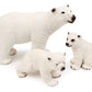 Uandme Polar Animal Toy Figurines Set, Includes Polar Bear Family & Emperor Penguin Family Figures