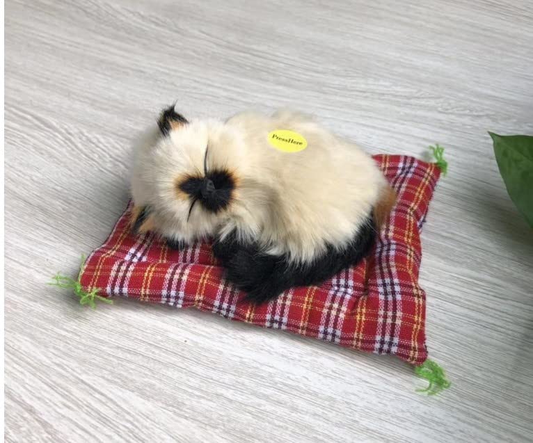 Simulation Lovely Cat Make Sounds Doll Cute Sleeping Plush Cats On Mat Stuffed Decorations Great Gift
