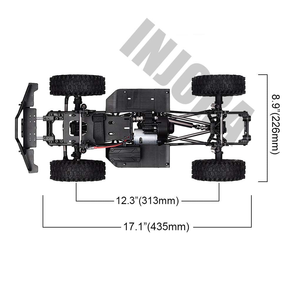 INJORA RC Frame Chassis Assembled Frame Chassis for 1/10 RC Crawler SCX10 II 90046 90047 (with Wheels)