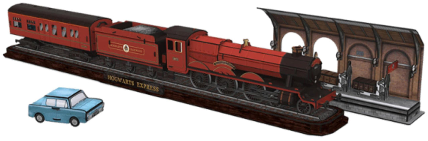4D Build 3D Puzzle - Harry Potter Hogwarts Express, 181 Pieces, Cardboard, 29.5" x 6.7" x 5.7", Ages 14+