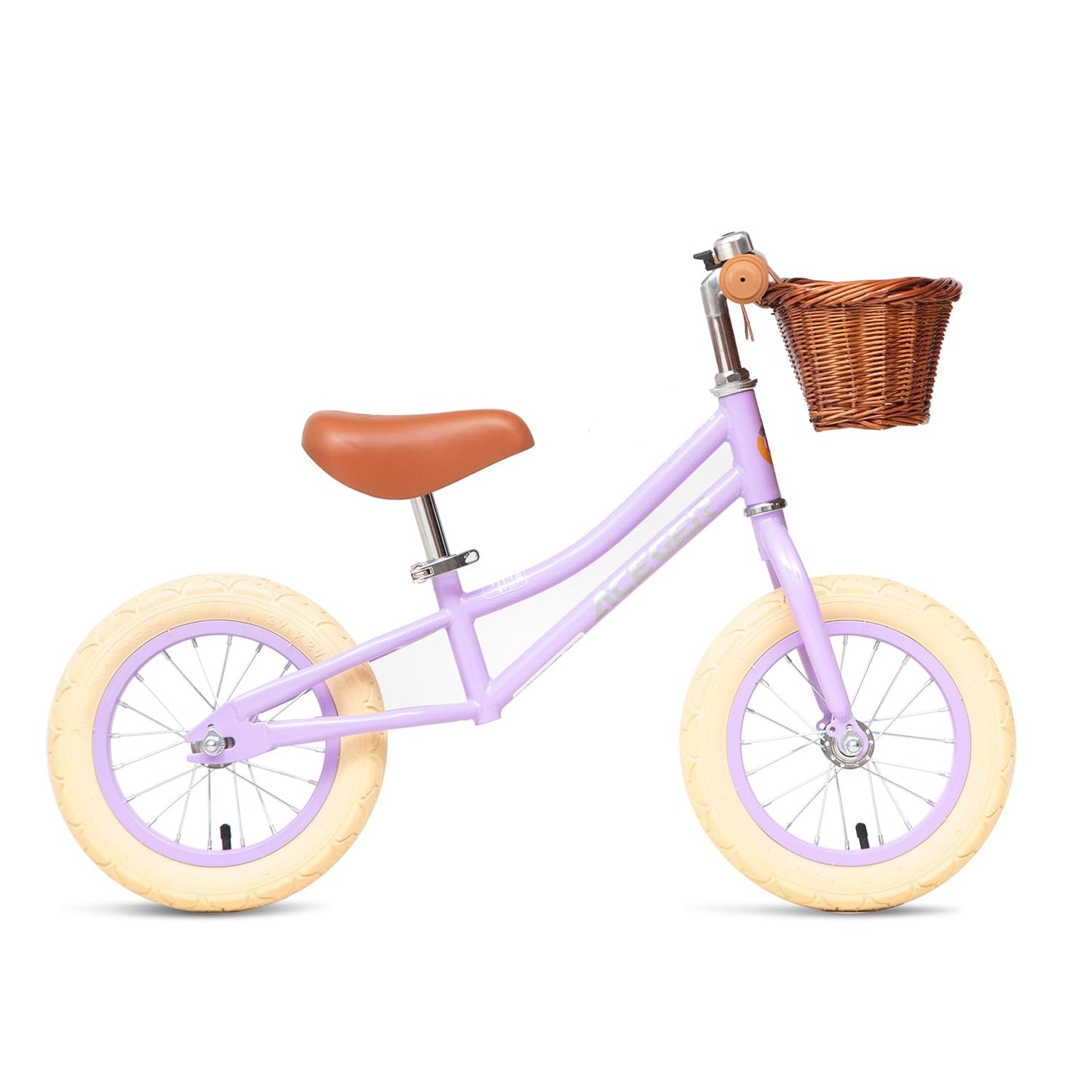 Aceger 12' Kids Balance Bike With Basket, No Pedal Toddler Bicycle For Early Learning Leg Strength And Steady Balancing, Durable Frame&Tool-Free Adjustable Seat, Gift Bike For 2-5 Kids