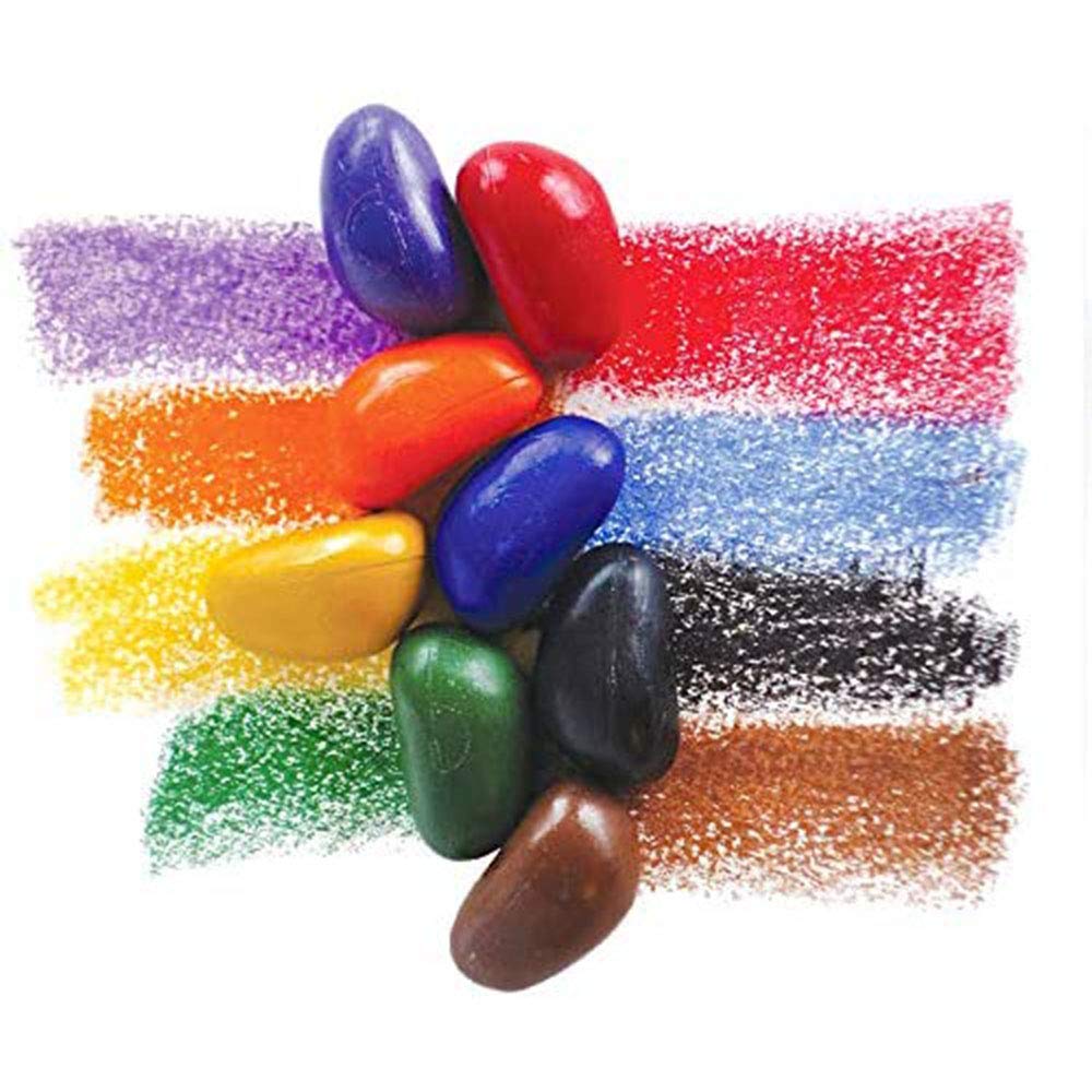 Crayon Rocks, Crayons in a Rock Shape, 8 Colors, Tripod Grip Made For Handwriting Development in Kids and Toddlers, Fun & Educat