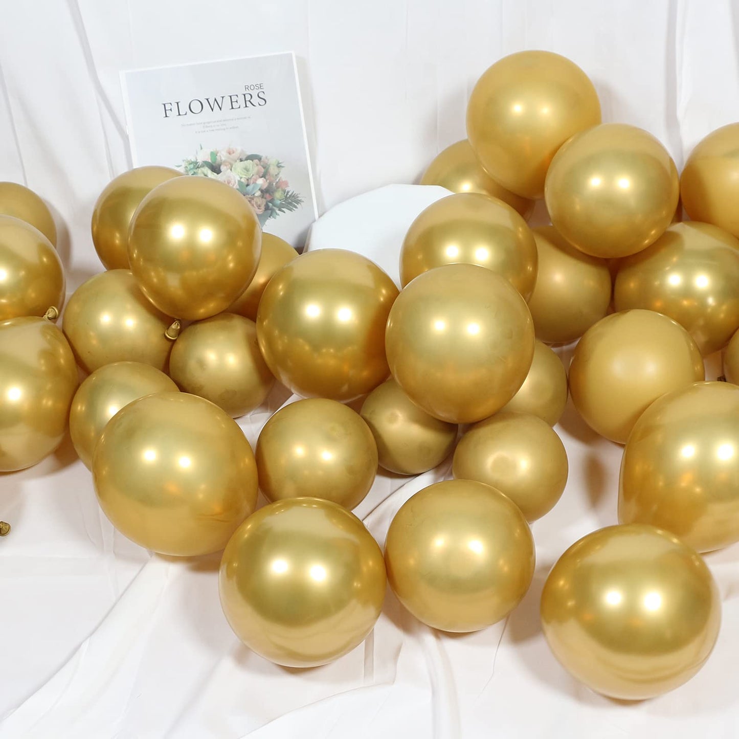 Metallic Gold Balloons 5 Inch 100 Pack, Jogams Gold Chrome Balloons For Birthday Party Wedding Baby Shower Festival Anniversary