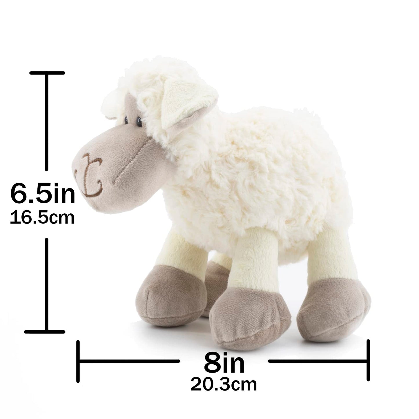 Mr Vivicare 6.5'' White/Cream Sheep Stuffed Animals For Boys And Girls,Soft And Adorable Lamb Plush Toys For Newborn Babies,Grea