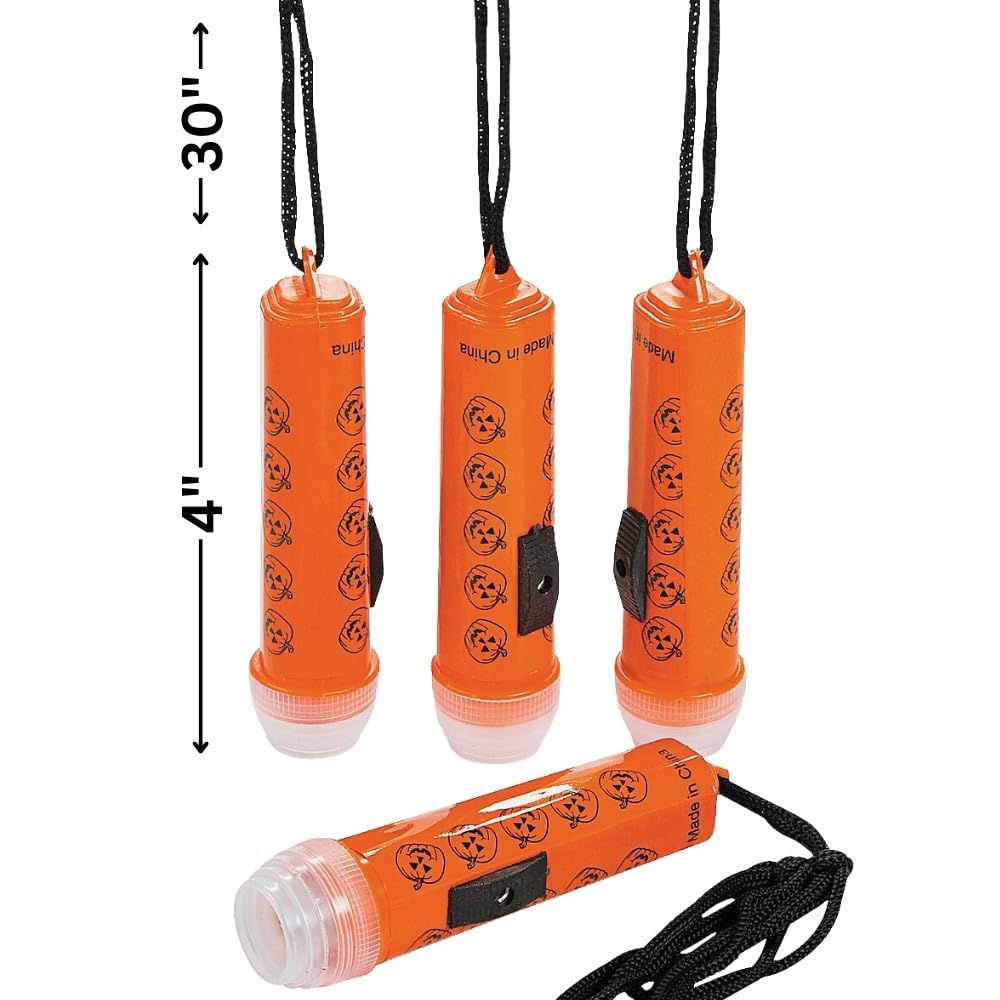 Fun Express - Mini Halloween Flashlight On A Rope for Halloween - Apparel Accessories - Accessories - Misc Accessories - Hallowe