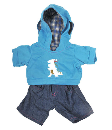Dinosaur Hoodie W/Jeans Teddy Bear Clothes Outfit Fits Most 14' - 18' Build-A-Bear And Make Your Own Stuffed Animals