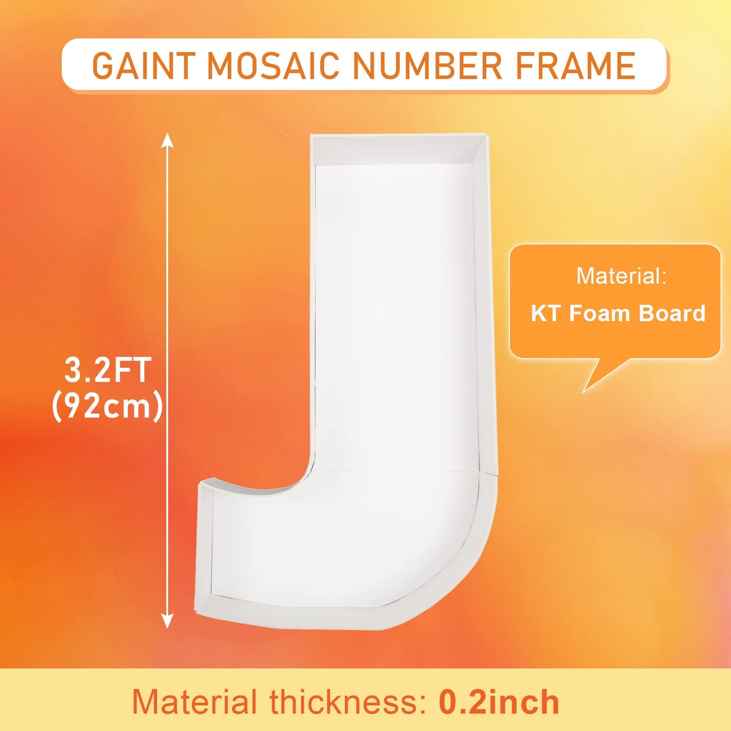 3Ft Large Marquee Letters Mosaic Balloon Frame Pre-Cut Foam Board Marquee Light Up Letters J For Birthday Party Decorations,Wedd