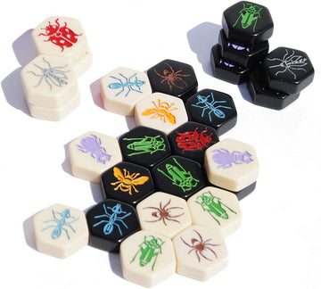 Smart Zone Games Hive Pocket Portable Strategic Board Game For 2 Players – Includes Ladybug & Mosquito Expansions – Compact Travel Version Of The Award-Winning Hive Game