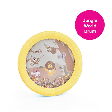 Edushape Jungle World Drum For Baby - Set Of 1 Baby Drum Toy For Toddlers 1-3 - Small Drums Musical Toy For Babies 1 Year Old And Up, Soothing Sounds, Fun Tummy Time And Sensory Development