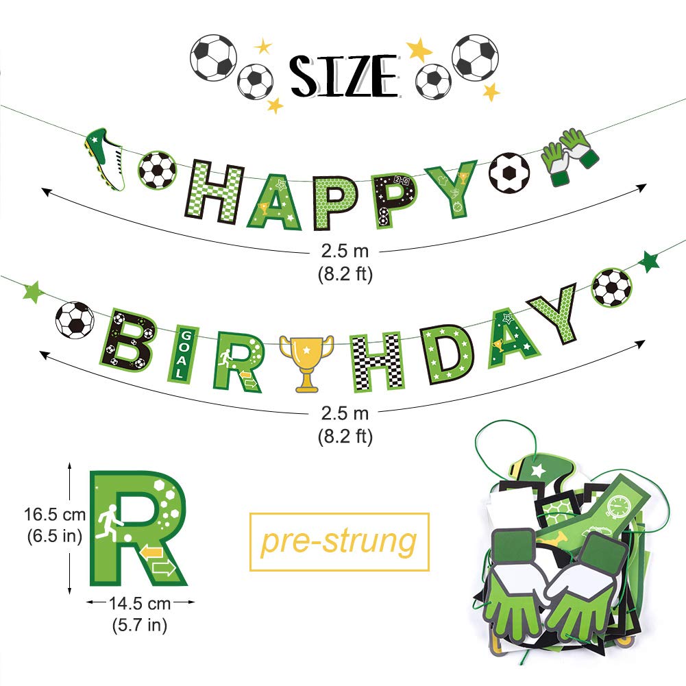 Soccer Theme Birthday Party Decorations Soccer Hanging Swirls Happy Birthday Banner For Kids Boys Football Party Supplies Sunbea