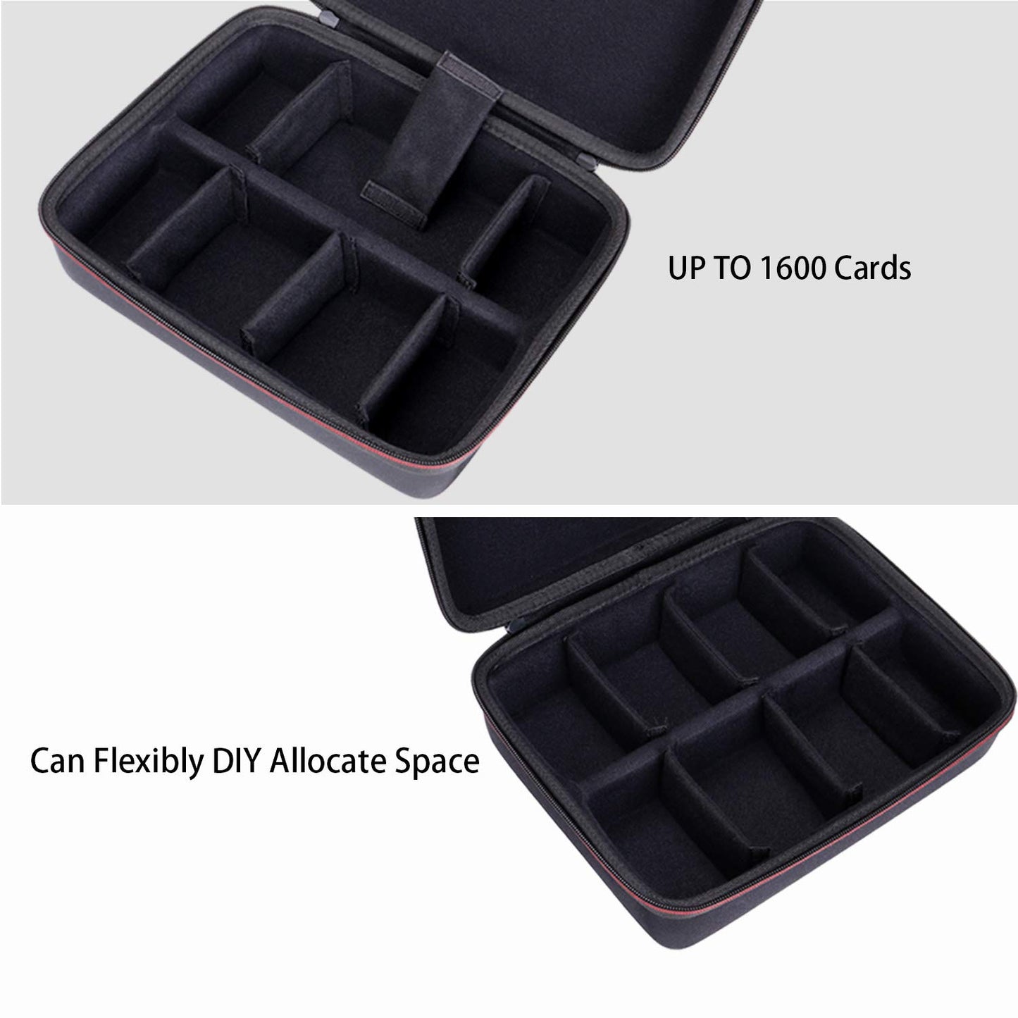 Ltgem Eva Hard Travel Game Card Case For Card Games. Fits The Main Game, All 6 Expansions Plus. Holds Up To 1600 Cards With 6 Moveable Dividers (2 Row) - Black