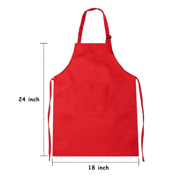 IMERAGO 15 PCS Kids Aprons with Pockets Adjustable Chef Painting Aprons Bulk for Girls Boys Aged 6-13 Cooking Baking Crafting Re