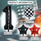 Toniful 40 Inch Race Car 1St Birthday Balloons Racetrack Number 1 Black Balloons Wheel Tire Balloons Black White Checkered Ballo