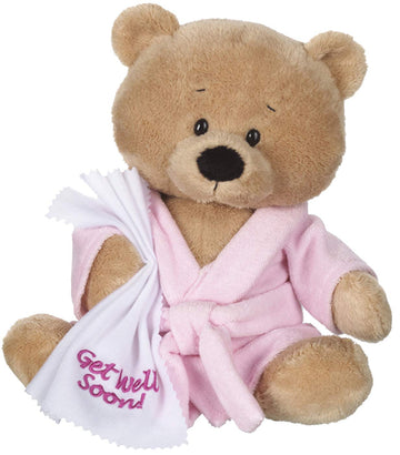 Ganz 10.5' Get Well Teddy With Pink Robe Plush