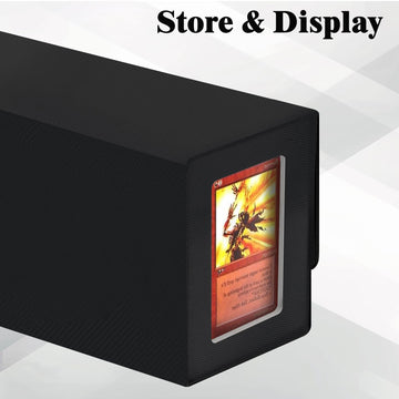 Trading Card Storage Box, Magnetic, Toploaders, Black, Bulk Boxes for Tcg, Sports, Game, Basketball, Fits 850 Sports and 1200 St