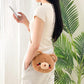 Amamcy Cute Stuffed Animal Purse For Girls 3D Bear Panda Head Crossbody Bag Fluffy Pig Frog Shoulder Bag Plush Animal Bag