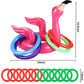 Camlinbo 15 Pcs Inflatable Flamingo Pool Toys Ring Toss Pool Game, Flamingos Luau Party Decor Hawaiian Beach Toys Carnival Outdo