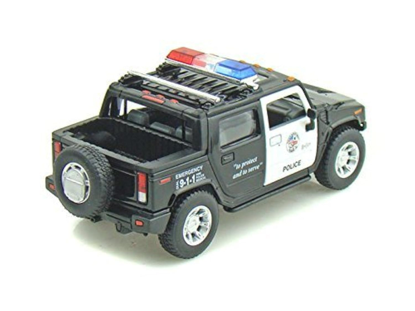 KiNSMART H2 Hummer SUT Police Truck Interceptor 5'' 1:36 Scale Die Cast Metal Model Toy