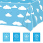 Auroraparty 3Pcs Cloud Birthday Party Tablecloth Blue Sky Table Cover Plastic Birthday Disposable Rectangle Birthday Table Cloth