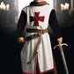 Vzqi Kids Crusader Costume White Medieval Knight Tunic Boys Outfit Renaissance Roman Warrior Costume Halloween With Belts M
