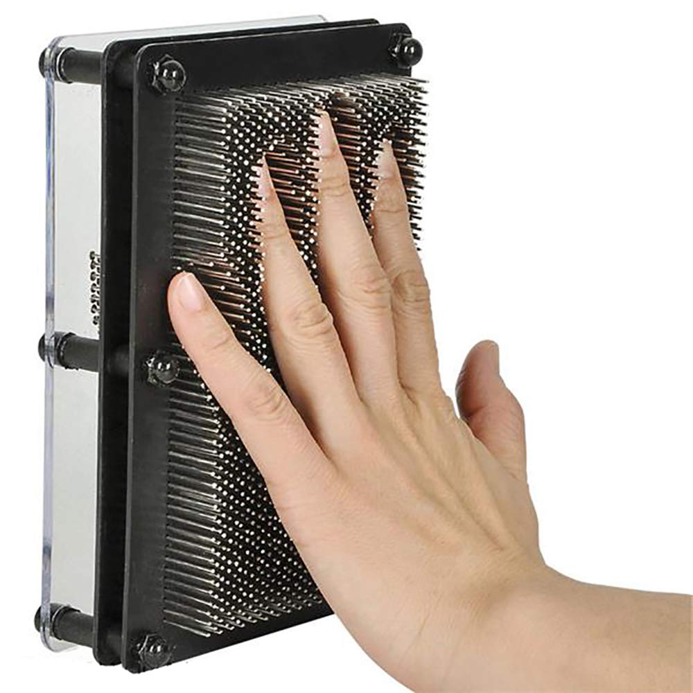 The Dreidel Company 3D Pin Art Classic Game Pin Impression Desk Toys Sculpture for Children Adults (Rectangle Shaped 5'' x 7'')