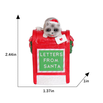 Christmas Village Accessories Ornaments Resin Christmas Village Sets Decoration For Xmas Festival Holiday (Raccoon Letters From