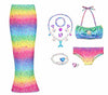 FancyDressWale Girls Fancy Dress Costume Set with Skirt, Top, Bottom & Accessories | Kids Party & Role Play Outfit (Rainbow, 46