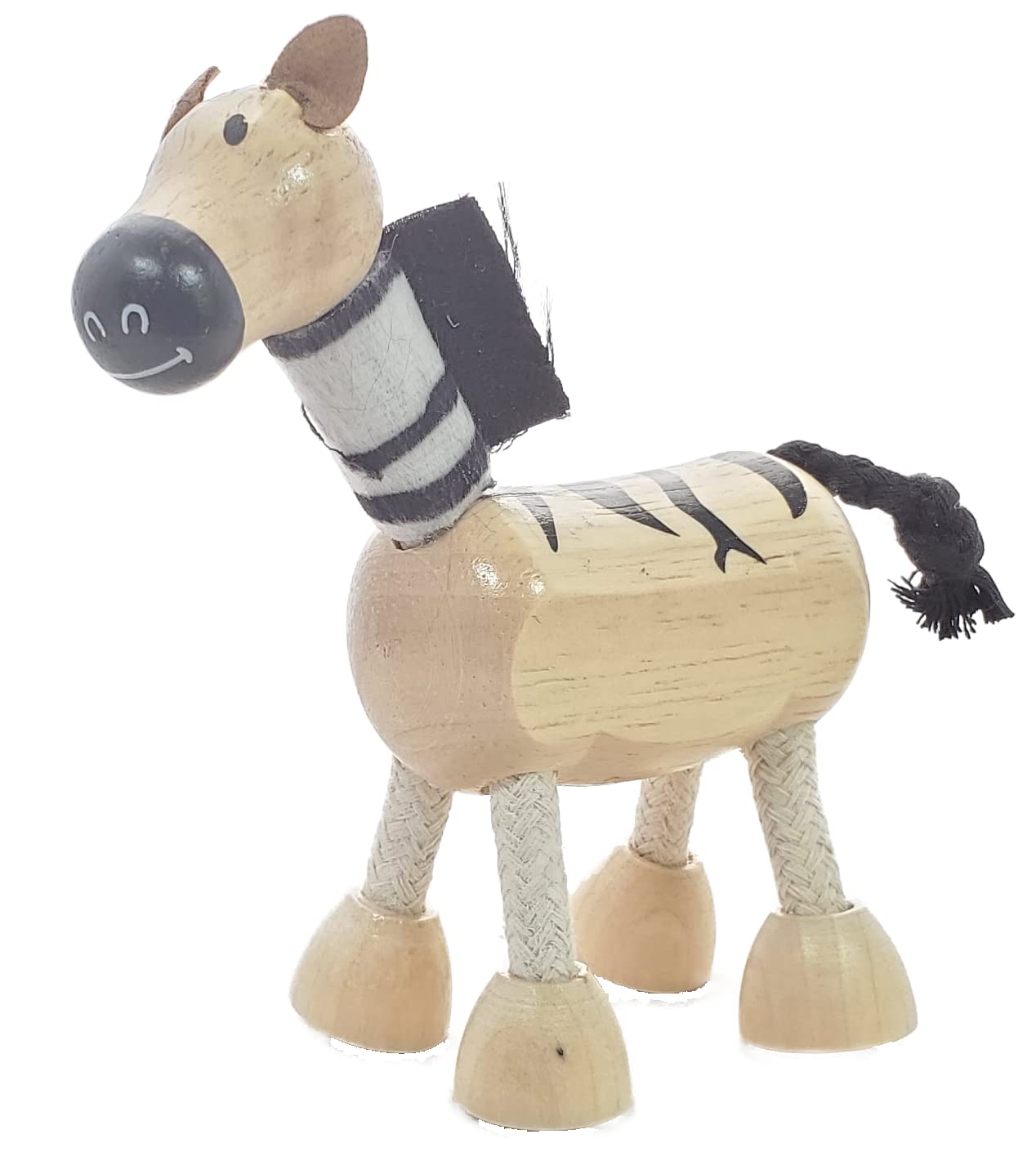 TEKOR Wooden Bendable Jungle Animal Toys (Set of 4) | Ages 3 & Up | Early Education Toy Animals for Kids | Elephant, Zebra, Hipp