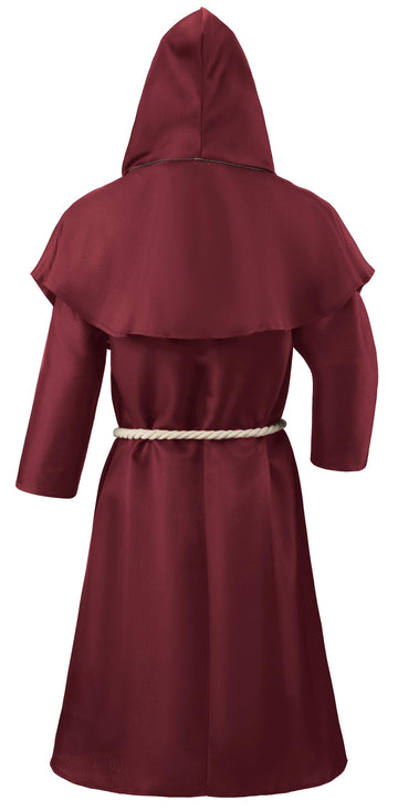 Knelor Medieval Monk Hooded Robe Priest Friar Robe Halloween Cosplay Costume Cloak For Boys And Girls