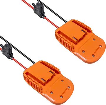 EID 2 Packs Power Wheels Adapter for Ridgid Battery 18V AEG Hyper Li-ion Battery Dock Power Connector with 14AW Wire and Fuse fo