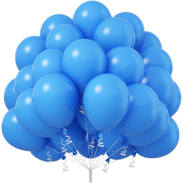 Jobkoo Blue Balloons 12 Inch, 50Pcs Sky Blue Balloon Light Blue Latex Balloons Matte Baby Pastel Blue Helium Party Balloons For