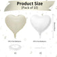 Biapian Cream Heart Balloons, 18 Inch Sand White Heart Shape Balloons Foil, 10 Pcs Beige Heart Balloons And White Foil Balloons
