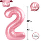 Pearlescent Pink 2 Balloon, Number Balloons 40 Inch, 2Nd Balloon Number Birthday Decorations, Second Two Birthday Party Supplies