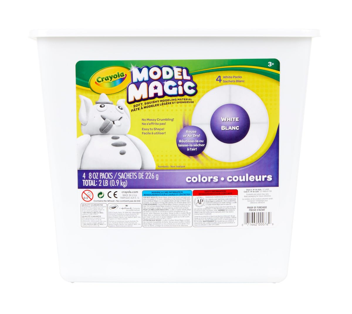 Crayola Model Magic White, Modeling Clay Alternative, Air Dry, Kids Arts & Crafts, Bulk Classroom Supplies, 2 lb. Bucket