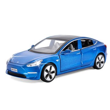 Toy Car Model 3 Diecast Metal Model Cars Pull Back car for Boys and Girls Age 3 - 12 Years Old (Blue)