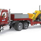 Bruder Toys 02813 Mack Granite Flatbed Truck with JCB Loader Backhoe