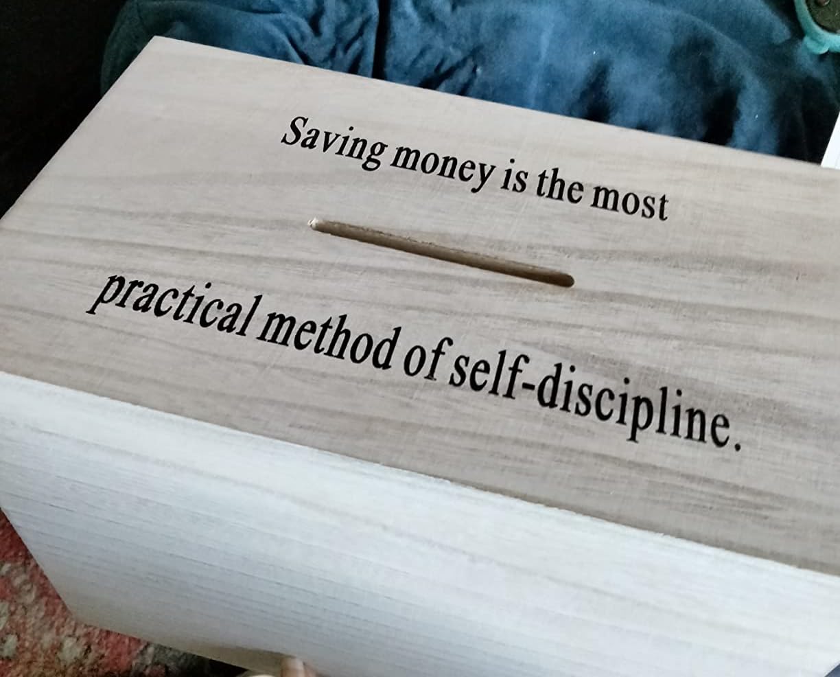 mature-themed Money Saving Bank Box  Piggy Bank for mature-themeds  Vault Wooden Savings Box  365 Day Savings Box. Must be Broken to Access Money  White