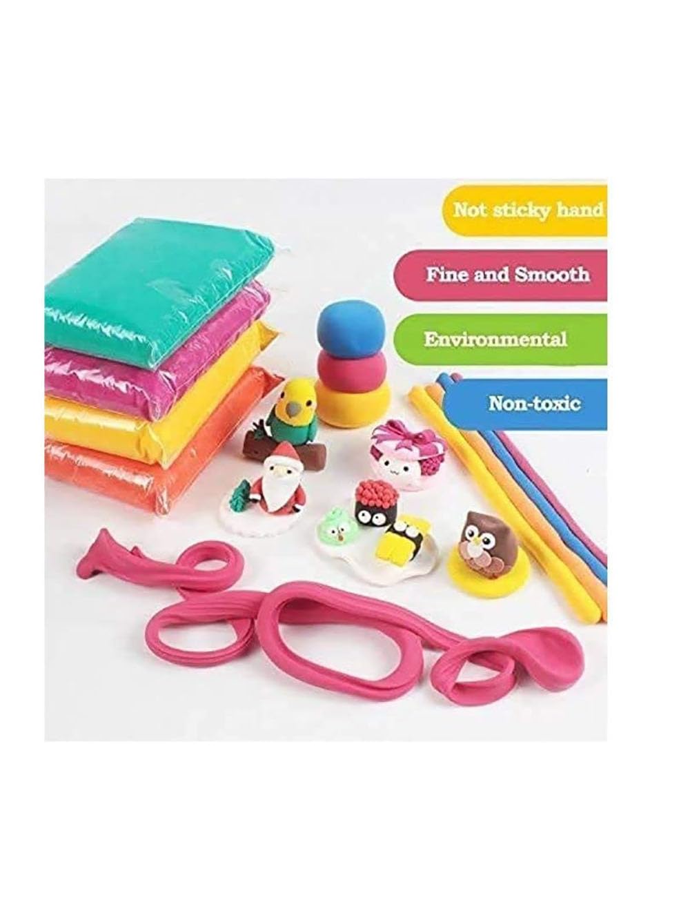Aretor Light Clay Foam Mutlicolor Pack Of 12 Color Set Light Clay Air Dry Soft