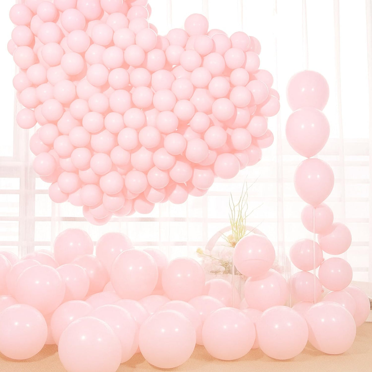 Rozi Decoration Pastel Assorted Balloons Party Birthday Baby Shower Anniversary Decorations Pack of 50 Pcs (Pail Pink)
