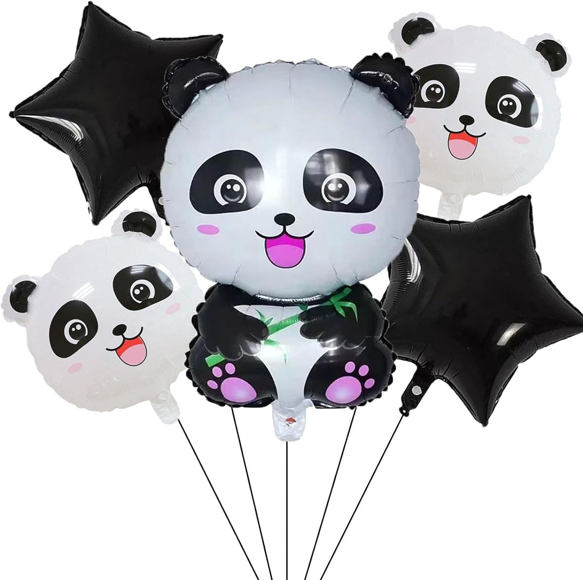 PRP Creation 5PCS Panda Foil Balloons Party Decorations for Girls Boys Birthday Baby Shower Panda Themed Party